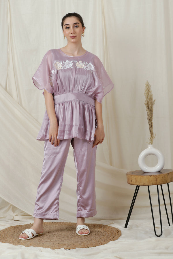 Lavender Shimmery Co-ord Set - Full View