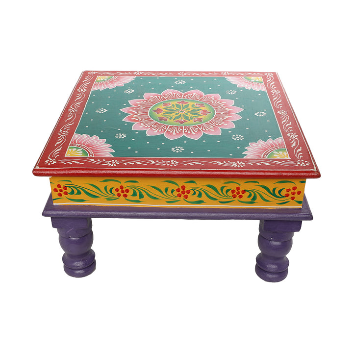 12" bajot/ chowki pooja temple stool floor decor