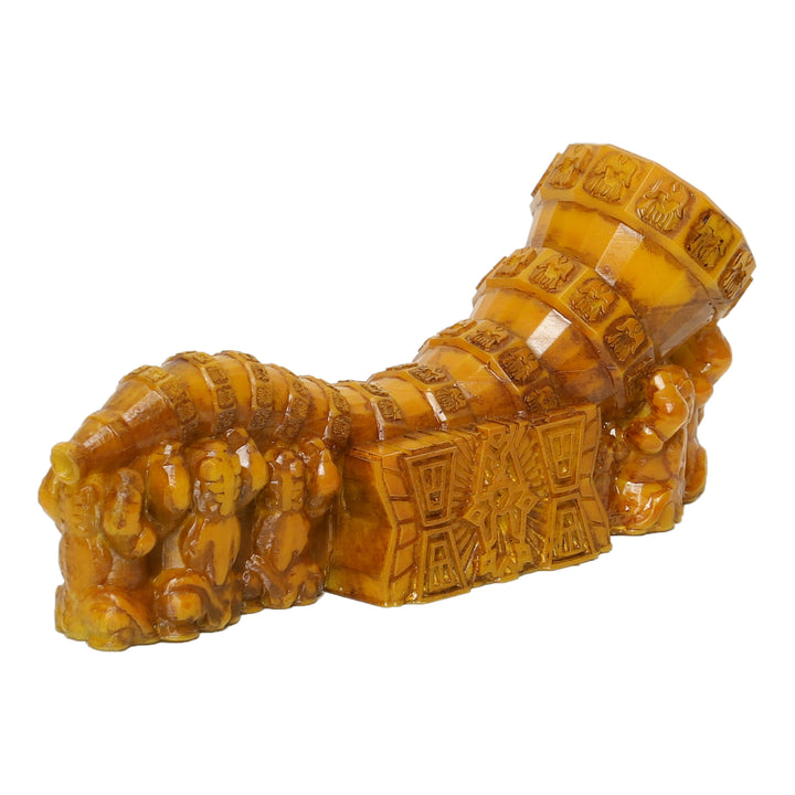 wooden ancient horn decorative showpiece