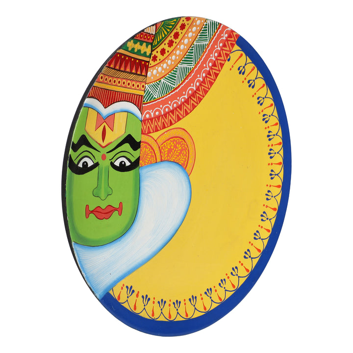 hand-crafted kathakali-face wall plate