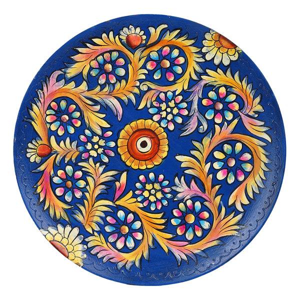 floral print wooden wall plate