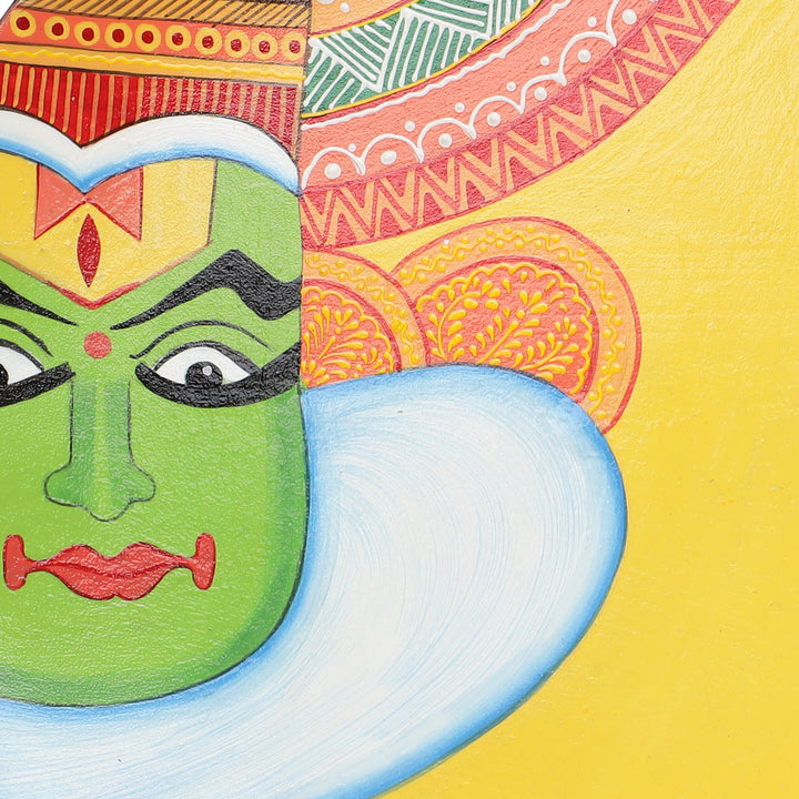 hand-painted kathakali-face wall plate