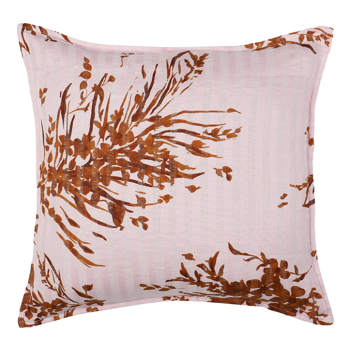 tropical print linen cushion cover