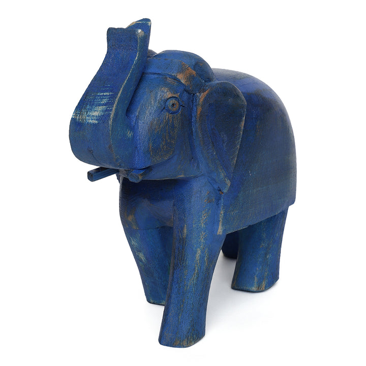 6" wooden elephant figurine table decor