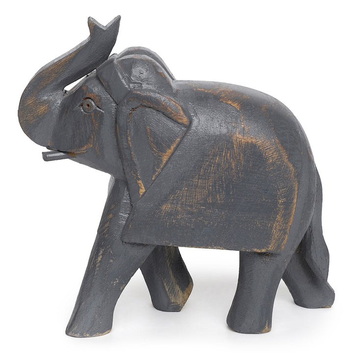 6" wooden elephant figurine table decor showpiece