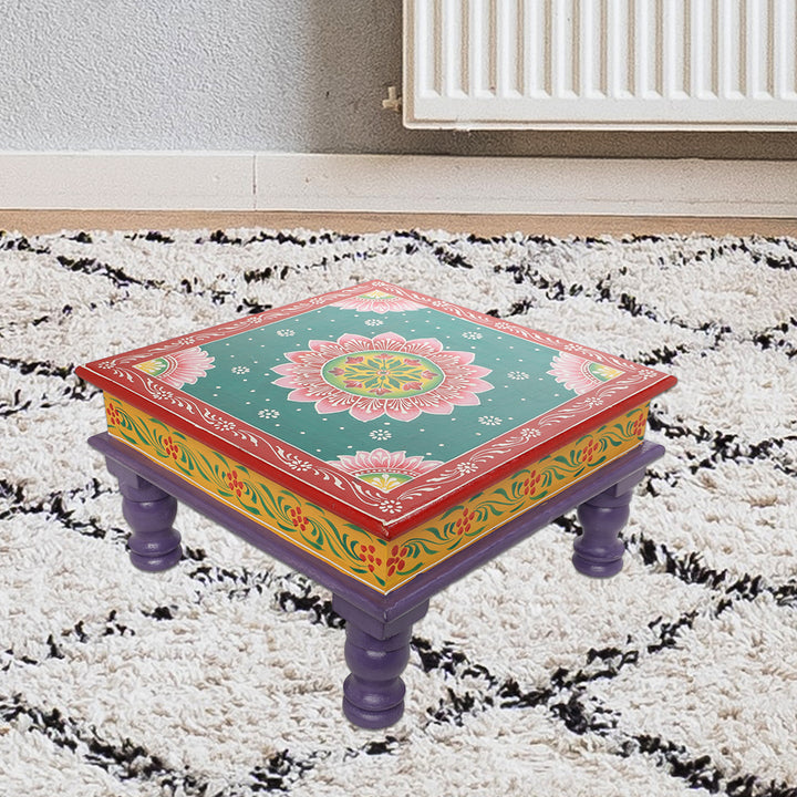 hand-crafted 12" bajot/ chowki pooja temple stool