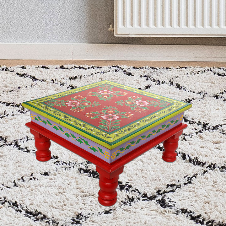 wooden 12" bajot/ chowki pooja temple stool