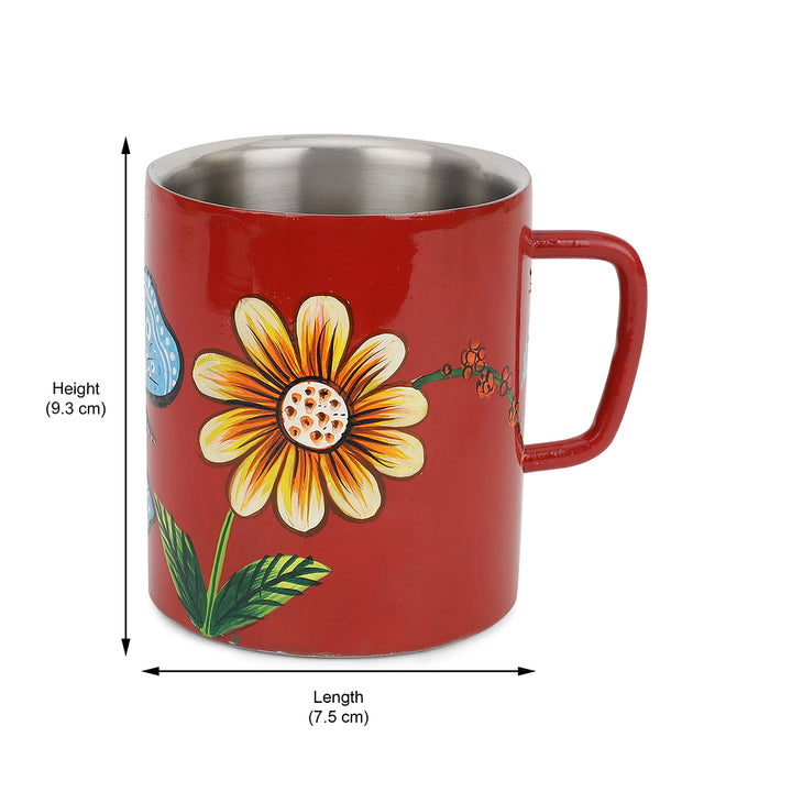 floral stainless steel mug home decor