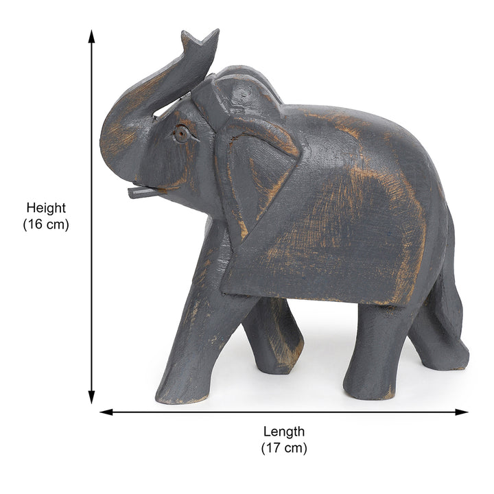 6" wooden elephant figurine table & home decor